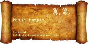 Mitli Margit névjegykártya